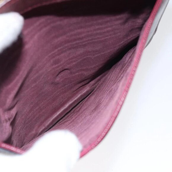 CARTIER Must Line Shoulder Bag Leather Wine Red Gold Auth - Picture 13 of 16